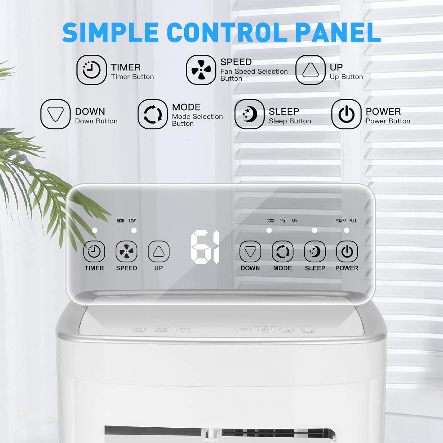 Portable Air Conditioners-8,000 BTU 3-in-1 Air Conditioner Portable with Dehumidifier and Fan Mode, Cools up to 200 square feet, Portable AC with Remote Control＆24 Hours Timer for Home, Office, Dorm.