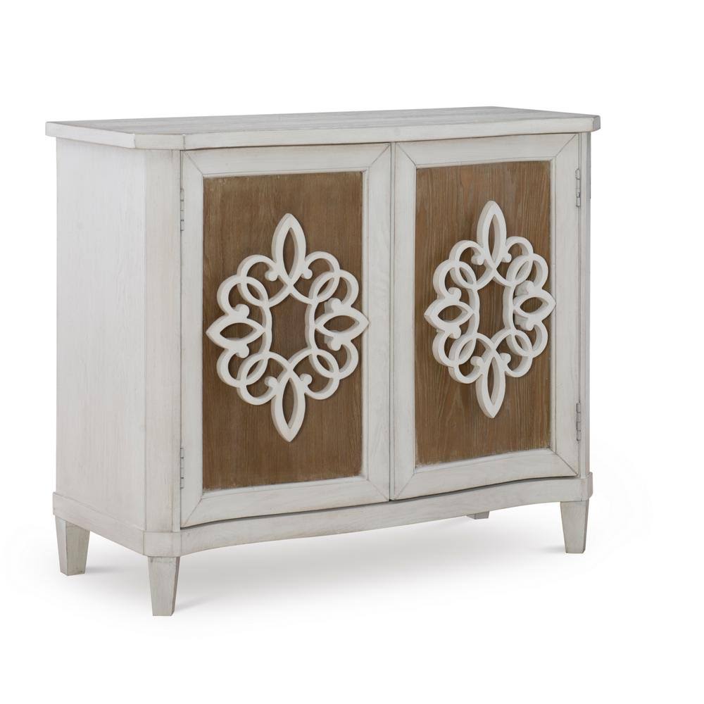 Powell Company Powell Dylan White and Natural 2-Door Console Cabinet