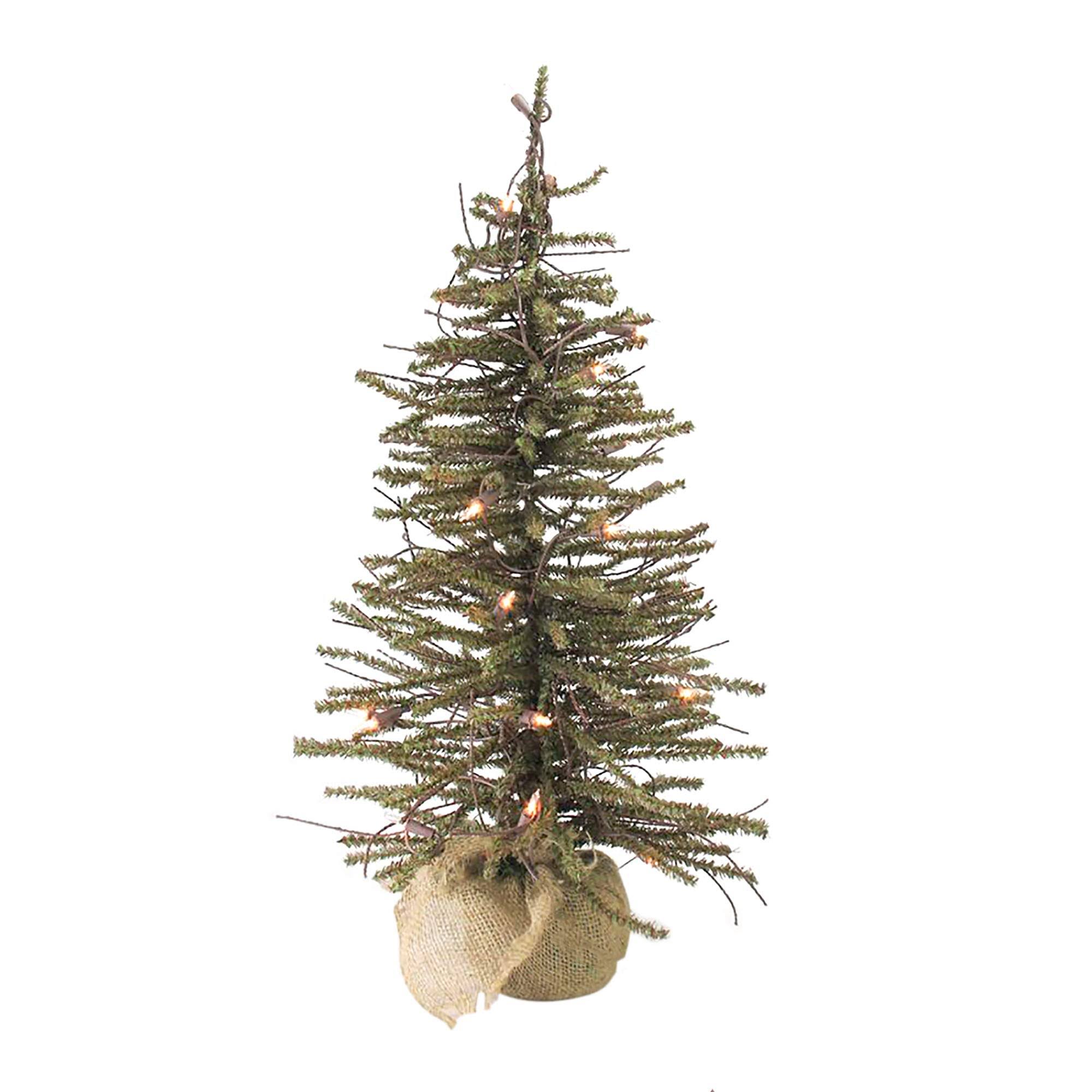 Northlight 3& Pre-Lit Warsaw Twig Artificial Christmas Tree in Burlap Base - Clear Lights