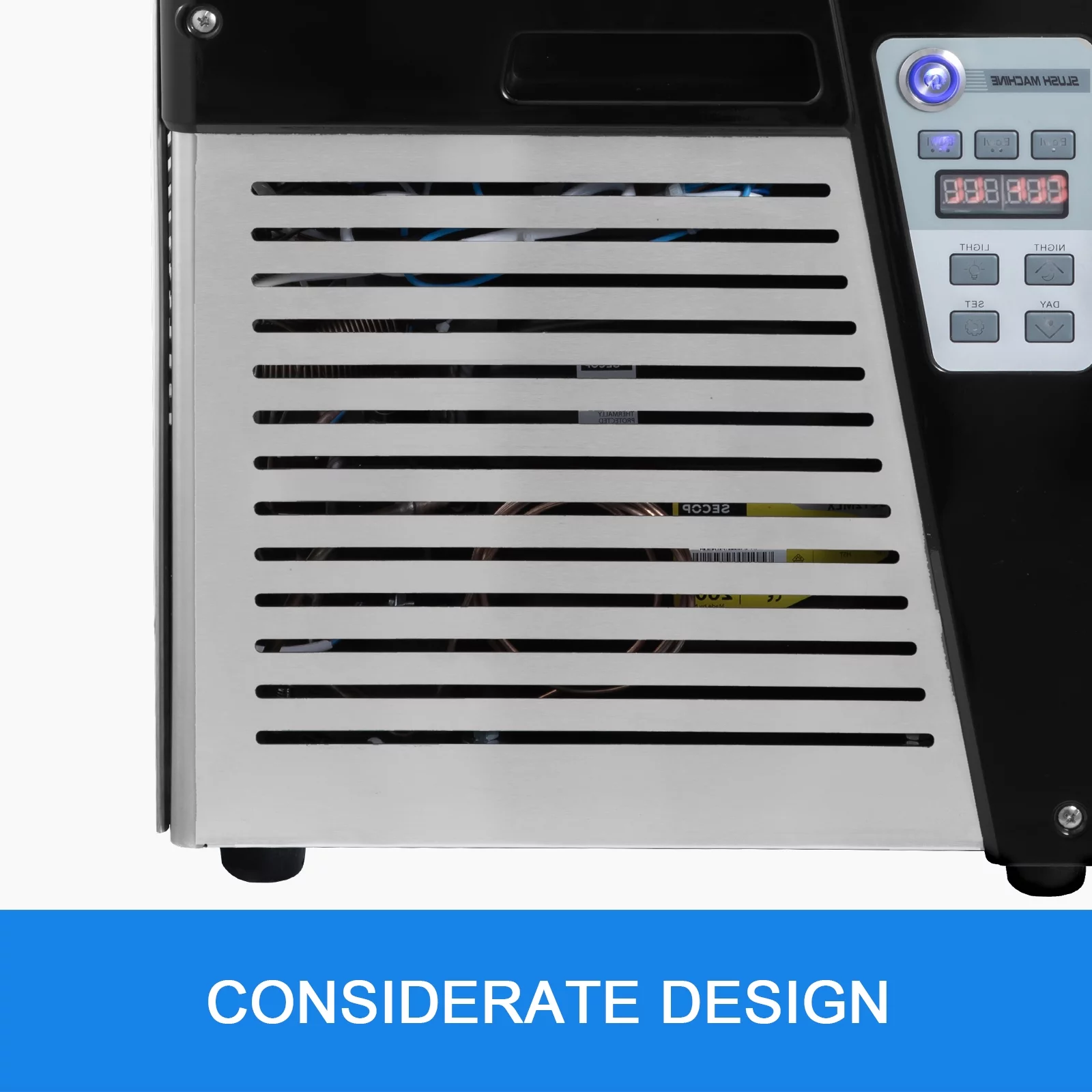 BENTISM Commercial Slushy Machine 10L Single-Bowl Full Size Slush Frozen Drink Machine 600W Commercial Use