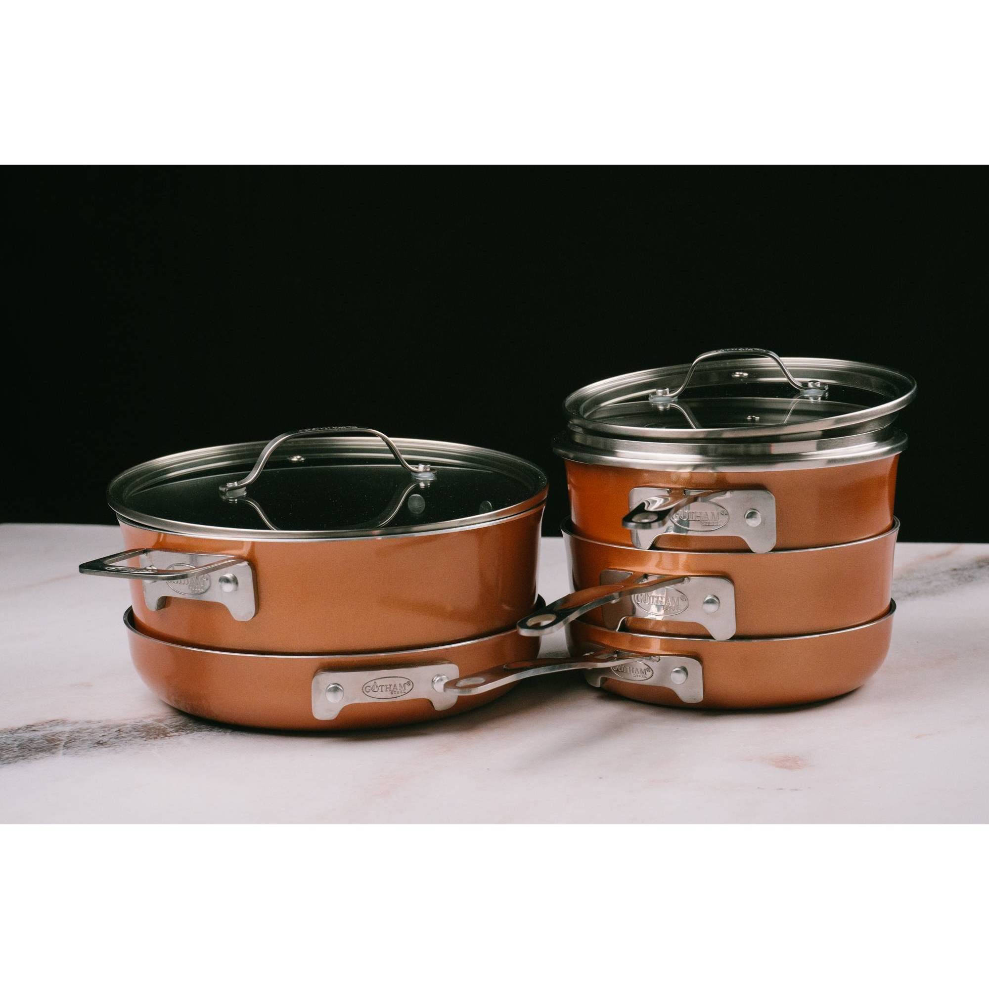 Gotham Steel 10-piece Stackmaster Nonstick Aluminum Cookware Set