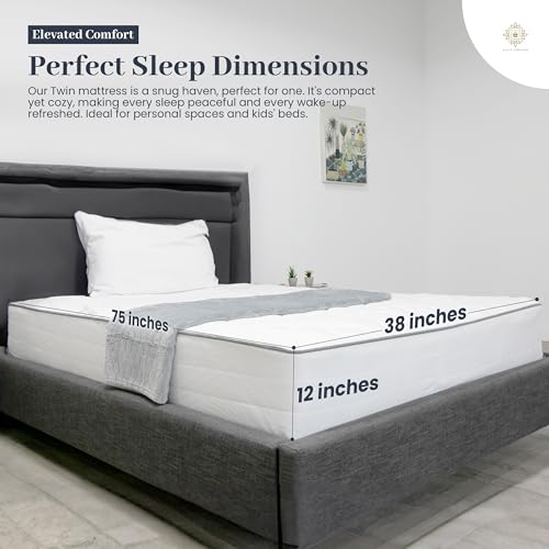 Twin Bed Mattress – 12 Inch Hybrid Twin Mattress with Pocketed Coil Spring with High Density & Comfort Cold Foam - Eco-Friendly, Breathable Twin Size Mattress Medium Firmness