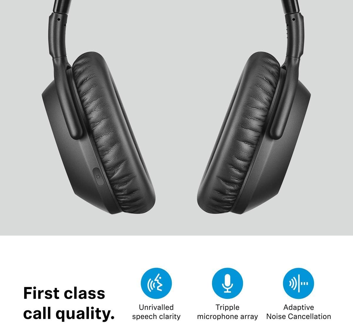 SENNHEISER PXC 550-II Wireless NoiseGard Adaptive Noise Cancelling, Bluetooth Headphone with Touch Sensitive Control and 30-Hour Battery Life, Black