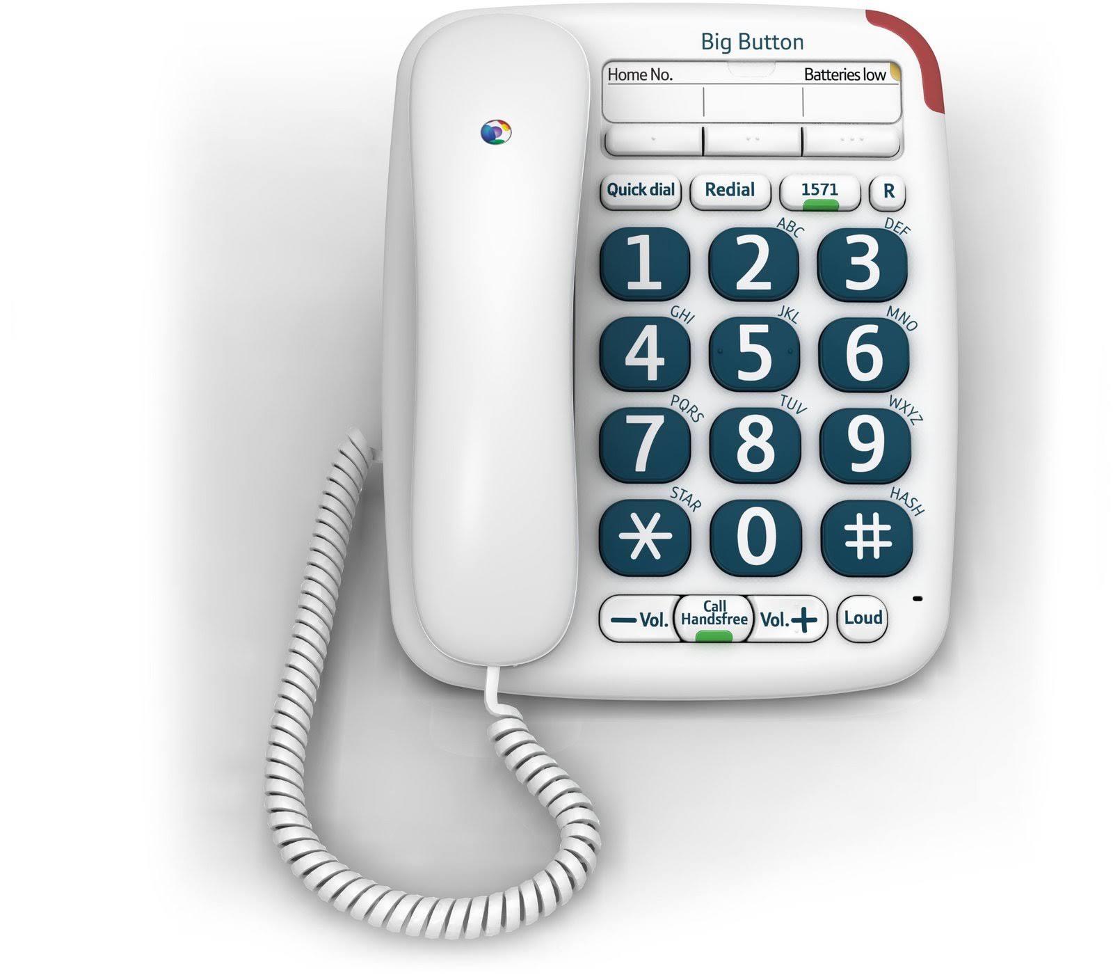 BT Big Button 200 Corded Telephone - White 45412
