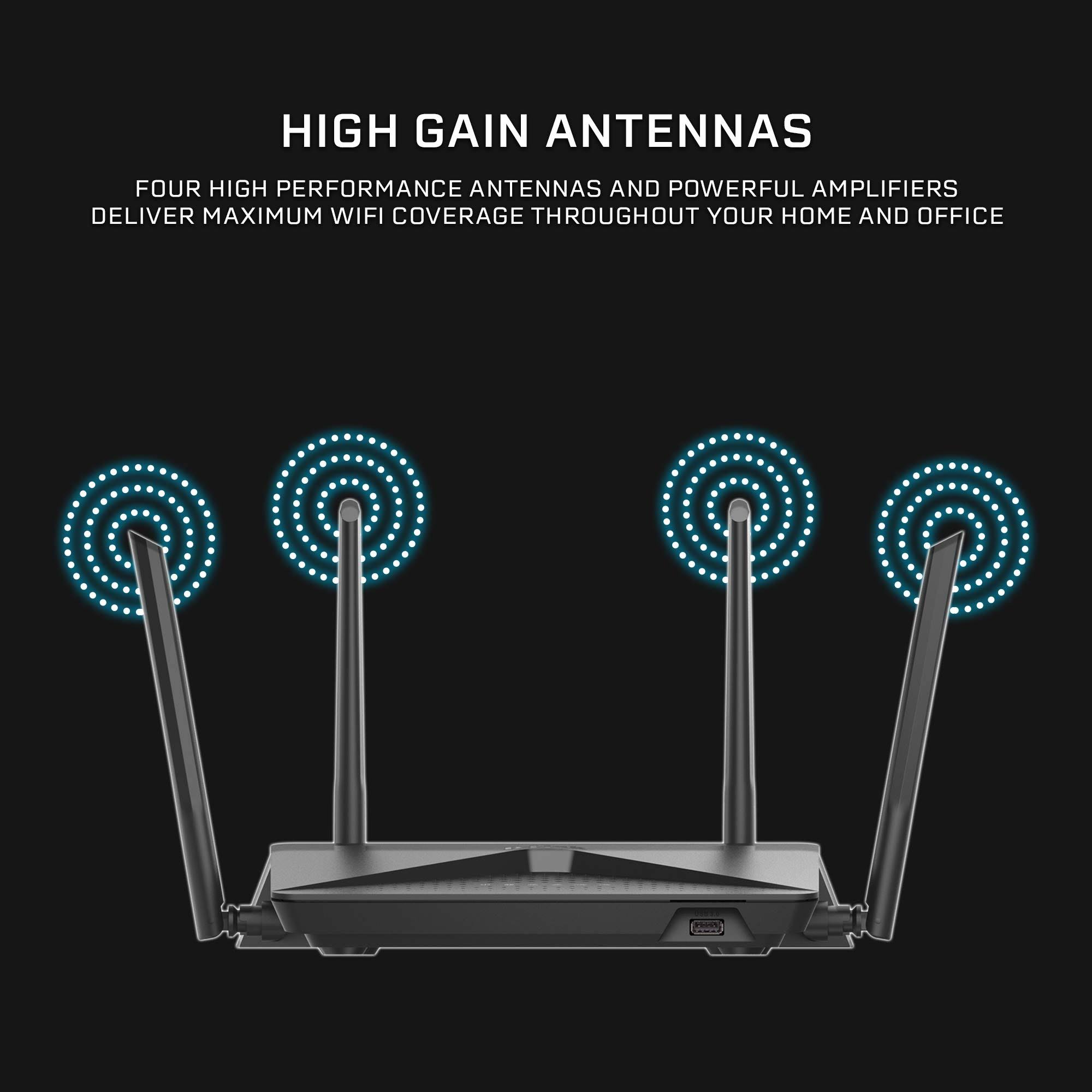 D-Link DIR-882 Wireless Router - 2533 Mbps - 2.4 GHz / 5 GHz - Gigabit Ethernet - 802.11b/a/g/n/ac