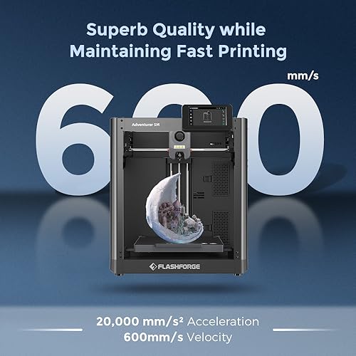 FLASHFORGE AD5M 3D Printer Fully Auto Calibration Print with 1-Click Max 600mm/s Speed, All-Metal CoreXY Structure Precise Printing, Easy-Maintenance Quick-Swap Nozzle, Print Size 220x220x220mm