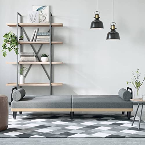 Sofa Bed with Armrests Light Gray Fabric,Versatile Convertible Sofa Bed for Comfortable Living and Overnight Stays Sofas & Couches for Living Room