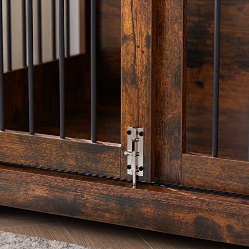 Dog Crate Furniture, Dog Crate Table with Sliding Barn Door, 35" Dog Kennel Furniture Heavy Duty Wood Crates for Small/Medium/Large Dogs Kennel Indoor Brown One Size