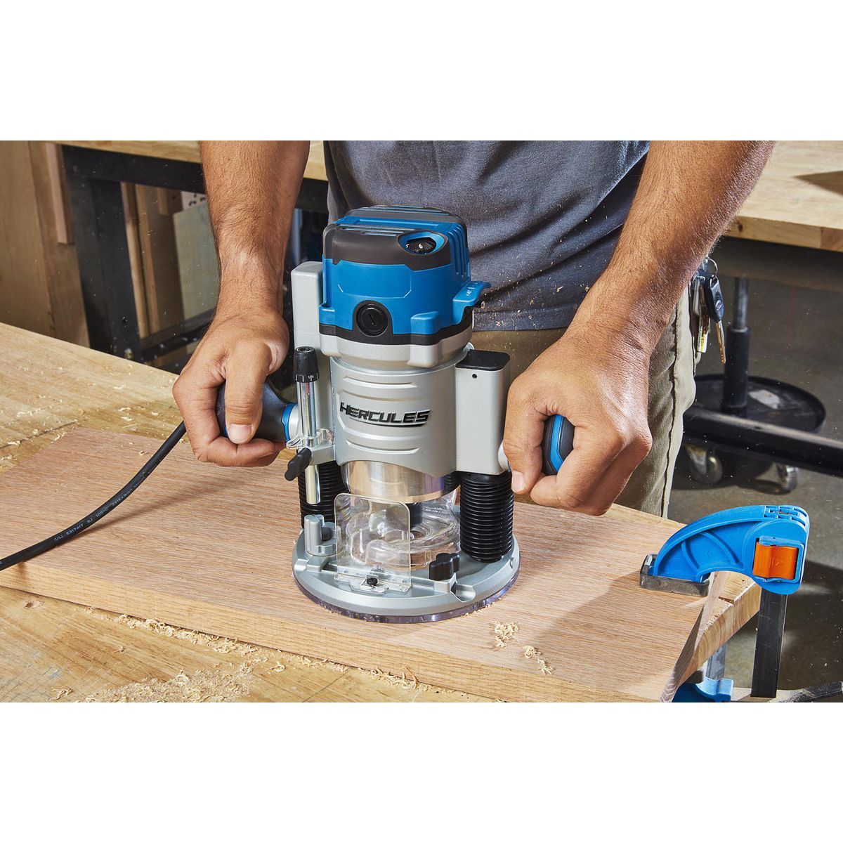 HERCULES 12 Amp Variable-Speed Fixed Base Router with Plunge Base Kit