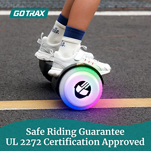 Gotrax Hoverboard with 6.5" LED Wheels & Headlight, Max 4/6 Miles Range, 6.2mph Power by Dual 200W/250W Motor, UL2272 Certified and 50.4Wh/93.6Wh Battery Self Balancing Scooters for 44-176lbs Kids