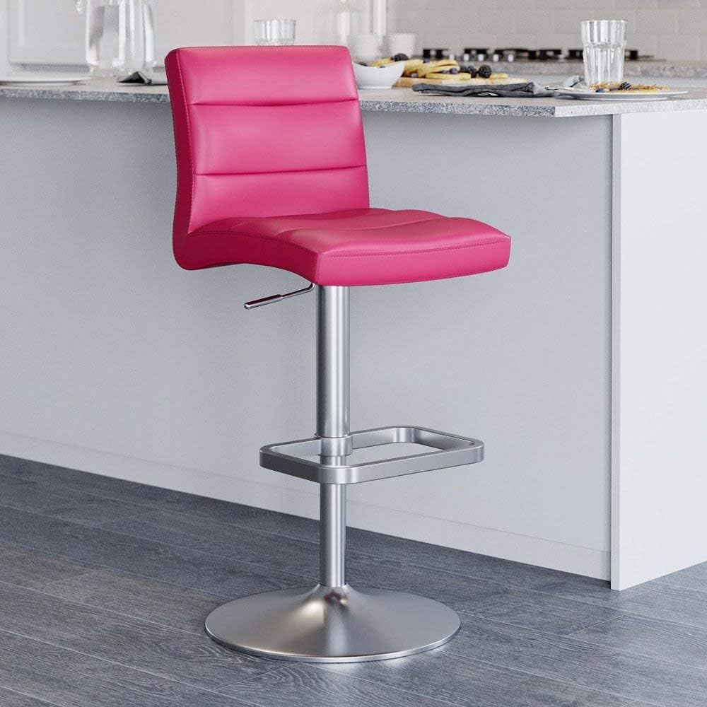 Zuri Furniture Black Lush Adjustable Height Swivel Armless Bar Stool