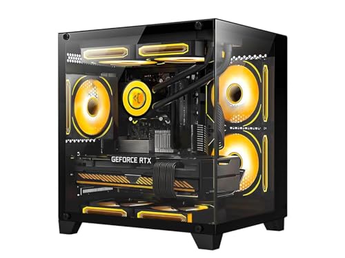 Panorama Gaming PC Desktop - AMD Ryzen 5 5600G 3.9GHz, RTX 4060 8GB, 32GB DDR4 RAM 3200, 1TB M.2 PCIE + 1TB SATA SSD, 240mm AIO, 11AC Wi-Fi, Windows 11 Pro 64-bit Desktop Computer, White