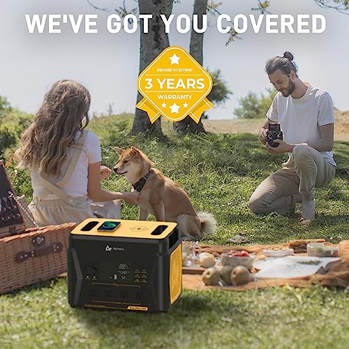 Portable Power Station 2203Wh, 1600W Solar Generator BlackBee 2000 w/4 AC Outlets, 15 Power Outlets, Fast Charging, Solar Power Generator for Home Backup Emergency Outdoor RV Camping