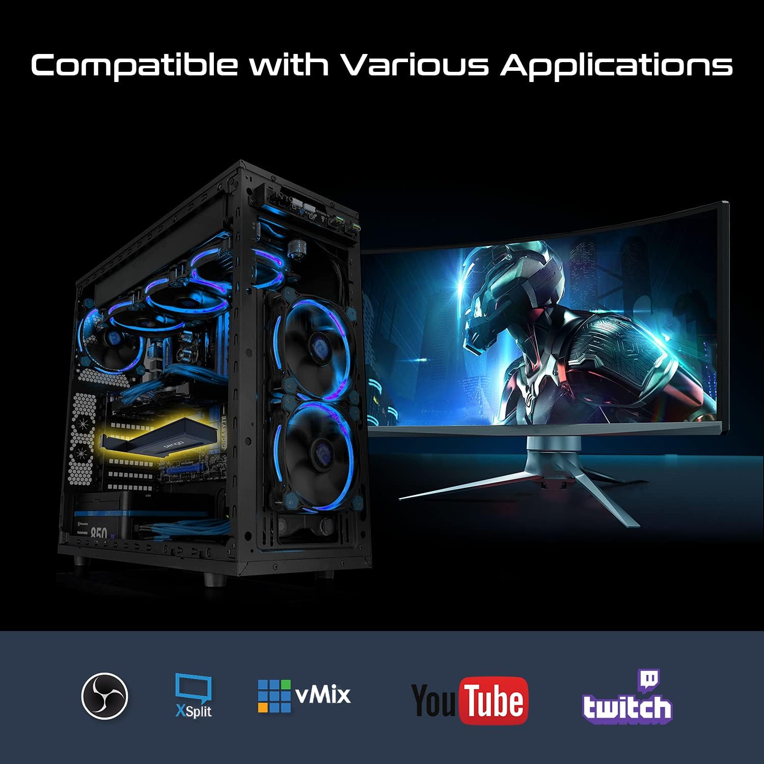 Pengo 4K HDMI PCIe Capture Card, 4K30fps Game Capture Card Device LiveStream for Gaming, 4K60 HDR Pass-Through, High Refresh Rate 144hz 240hz (No HDCP)