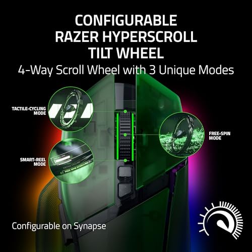 Razer Basilisk V3 Pro 35K Wireless Gaming Mouse: HyperScroll Tilt Wheel - 35K DPI Optical Sensor Gen 2-13 Customizable Controls - Chroma RGB - Optical Switches Gen 3 - Up to 140 Hr Battery - Black