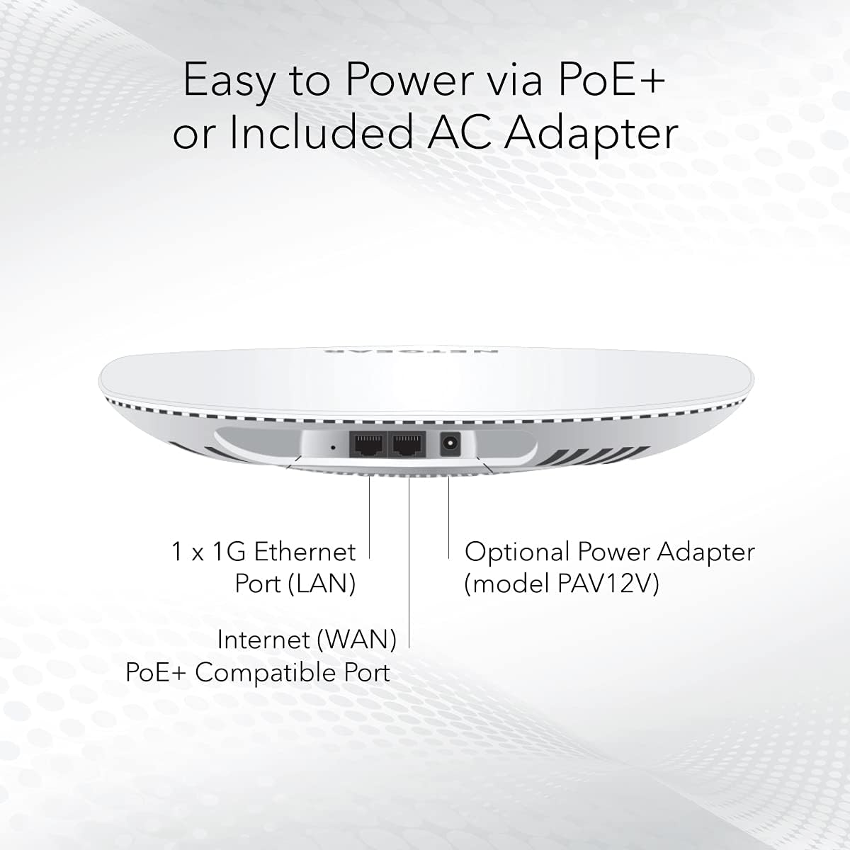 NETGEAR Wireless Access Point (WAC540PA) - Tri-Band AC3000 WiFi 5 Speed | Up to 600 Client Devices | 1 x 1G Ethernet LAN Port | MU-MIMO | Insight Remote Management | PoE+ or Included Power Adapter