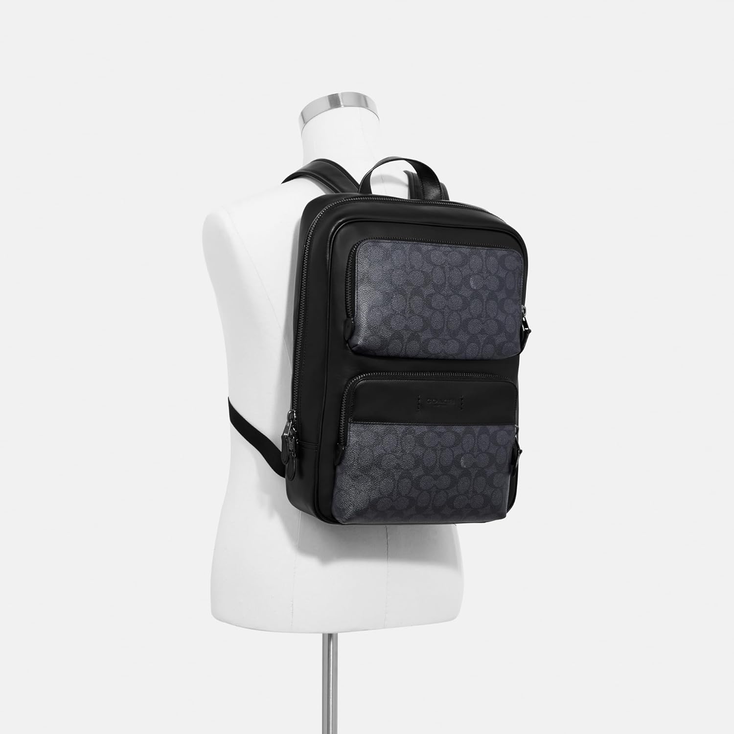 COACH Men's Signature Gotham Backpack, Charcoal/Black, Standard