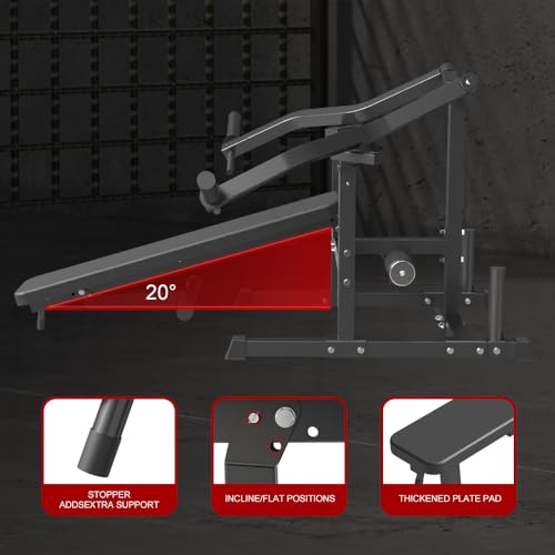 Weight Bench Chest Press Machine with 7 Adjustable Positions Flat Incline for Arm and AB Workouts