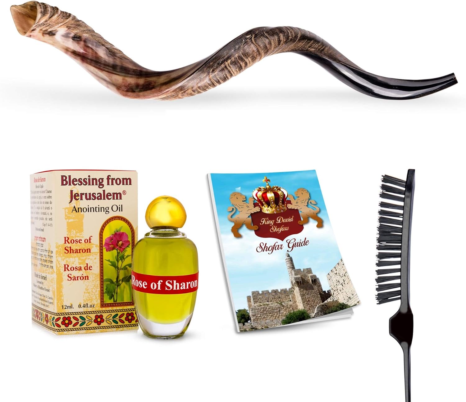 Shofar Horn Instrument - Shofar Angels Musical Instrument - Horn Gift From Israel - Kosher Jewish Shofar - Holy Instrument For Jewish - Traditional Israeli Horn - Half Polished (43"-45" - Super Jumbo)