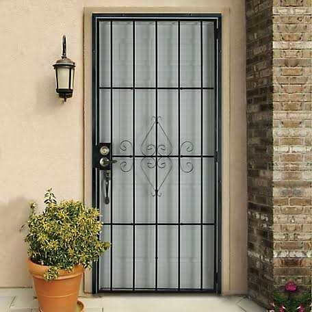 Unique Home Designs 36 in. x 80 in. Su Casa Black Surface Mount Outswing Steel Security Door with Expanded Metal Screen - Shop Hardware Tools Online Store