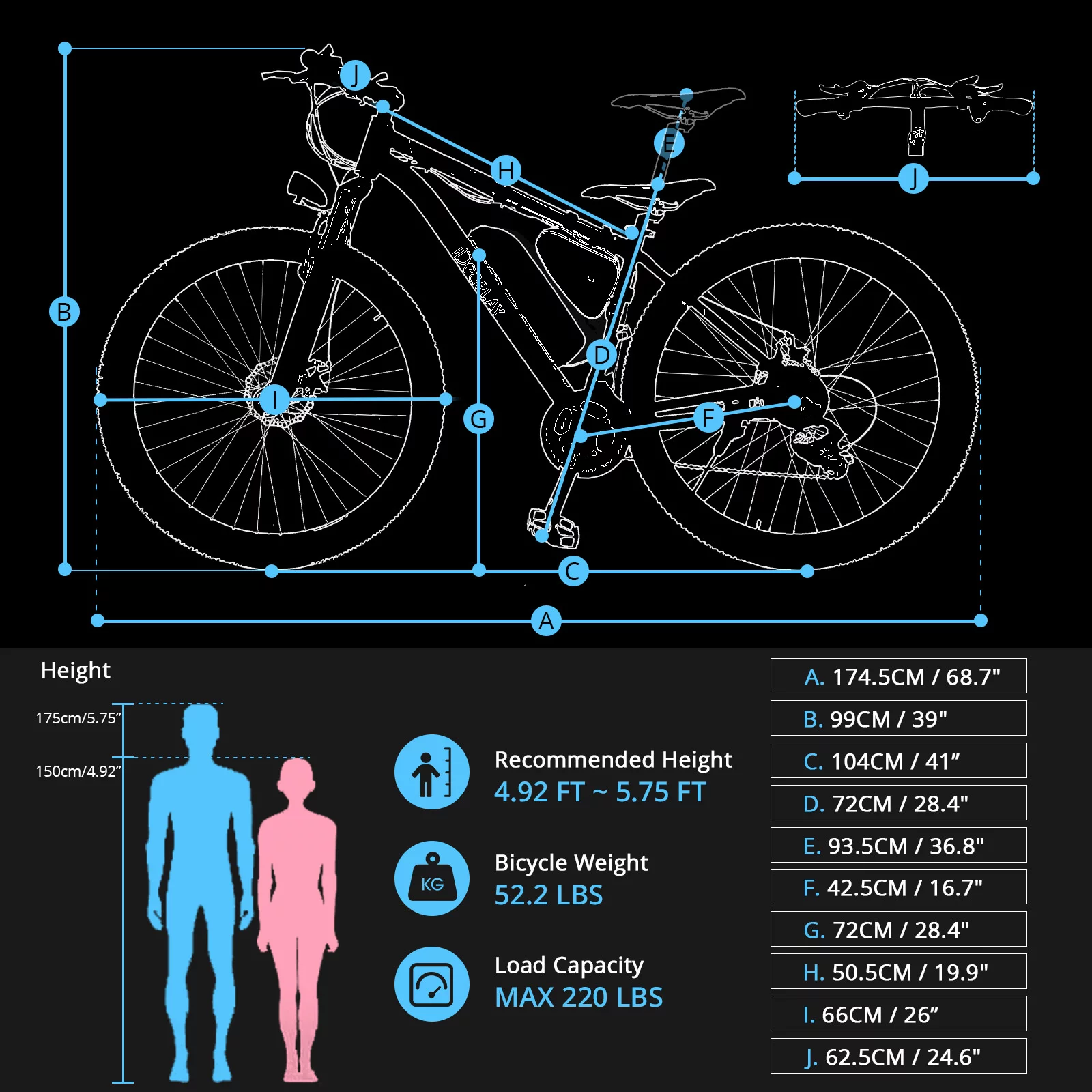 IDEAPLAY  26 inch Electric Bike for Adults P30, 350W 20 mph Adult Electric Bicycle With 18 Speed Ebike