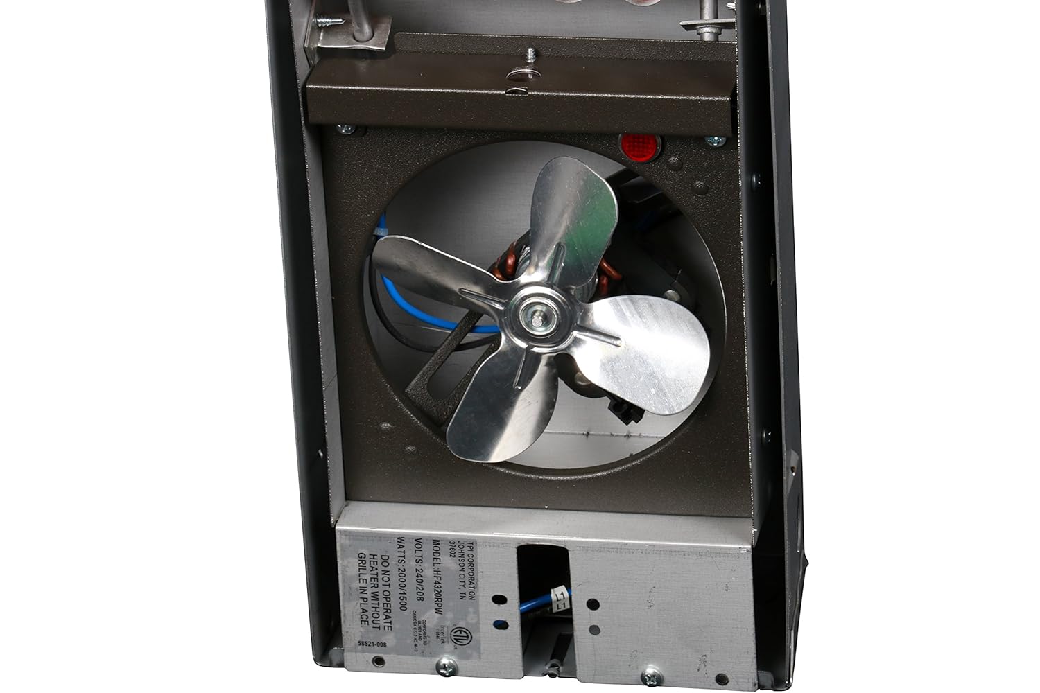 TPI HF4320T2RPW Series 4300 Low Profile Fan Forced Wall Heater with 2 Pole Thermostat, Standard, White, 2000/1500 W