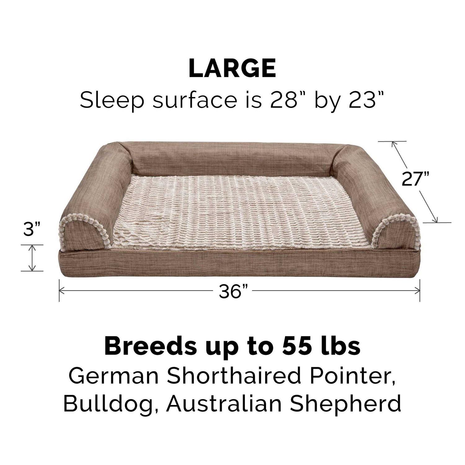 FurHaven Luxe Fur &amp; Performance Linen Sofa Bed - Pet Supplies online store