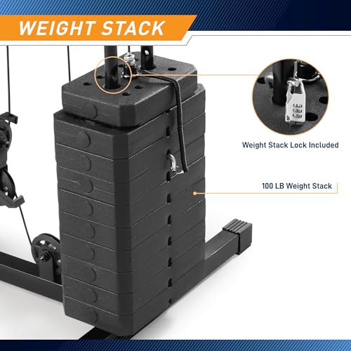 Marcy Multifunctional Workout Station 100lbs to 200lbs Stack Home Gym for Weightlifting and Bodybuilding