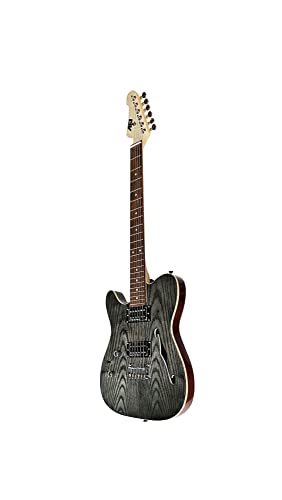 IYV 6 String Semi-Hollow-Body Electric Guitar, Left, Natural (ITF-350 LH)