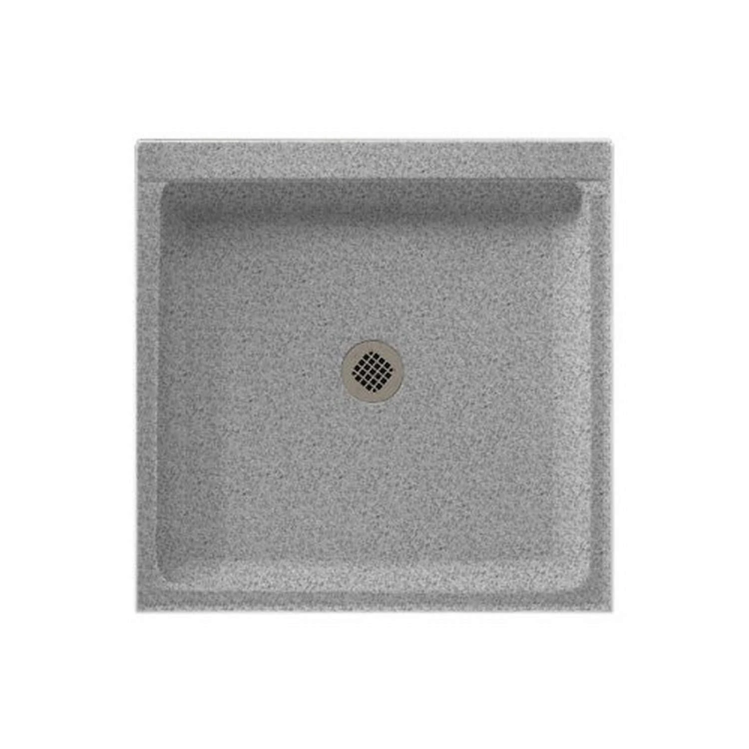 Swanstone SS-3636-042 Solid Surface Center Drain Shower Base, 36x22 L x 36x22 H x 5.5x22 H, Gray Granite