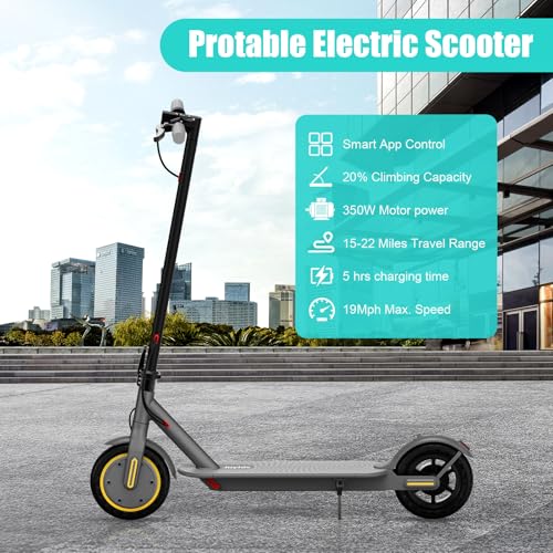Electric Scooter Adults, Max 16 Mph & 10-15 Miles Range E-Scooter, Commuting Sport Scooter with APP Control, Powerful 350W 8.5" Solid Tires Foldable Electric Scooters (JS01-16mph-S)