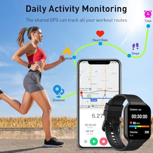 Smart Watch(Answer/Make Call), 1.96 HD Smartwatch for Men Women, 2025 New Fitness Watch with 112+ Sport Modes, Heart Rate, Sleep Monitor, Pedometer, IP68 Waterproof Activity Tracker for Android iOS