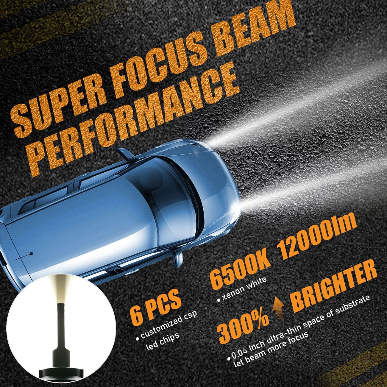 Auxbeam 9005 H11 Combo Led Light Kit, 88W 24000lm 6500K 9005/HB3+ H11/H9/H8 Led Conversion Kits Combo with EMC Anti-Interference F-Z9 Series, Halogen Bulb Replacement (Pack of 4) Pack of 2