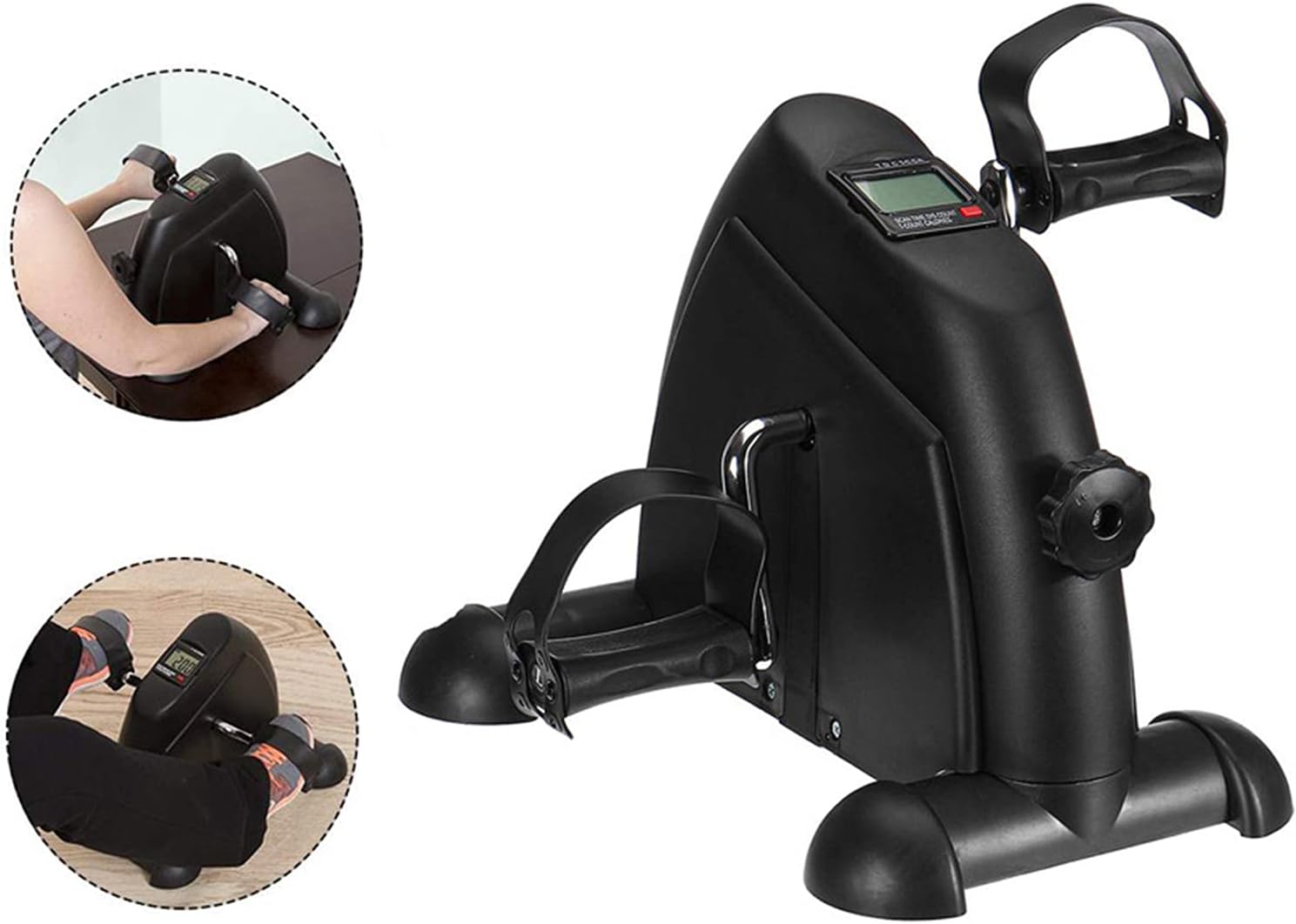 Indoor Mini Under Desk Bike, Portable Exercise Bike, Pedal Stepper Exercise Machine, Adjustable Resistance with LCD Display