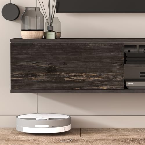 Atelier Mobili Floating TV Stand, 70 inch TV Stand for 75 inch TV, Floating TV Stand Wall Mounted, Floating Entertainment Center, TV Stands for Living Room, Black TV Stand (Black Oak)