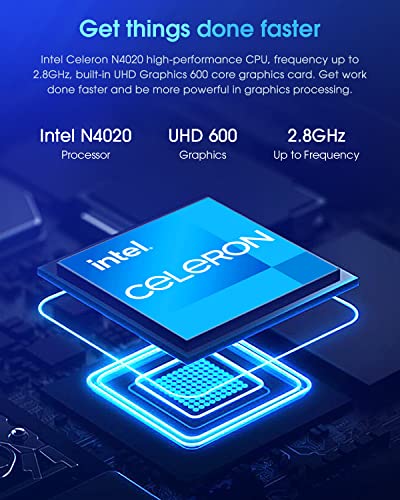 CHUWI HeroBook Pro 14.1'' Laptop, 256GB SSD 8GB RAM, Windows 11 Laptop, 1TB SSD Expand, Intel Celeron N4020(up to 2.8GHz), 2K FHD IPS Display, Ultra Slim, Mini-HDMI, 5G WiFi, USB3.0, Webcam,TF Card