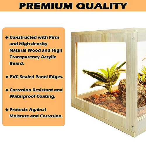 34 Gallon Reptile Terrarium Tank 32 Inch Lizard Tank Bearded Dragon Tank with Metal Mesh Roof Door, Snake Tank with Lock Design