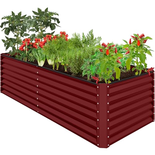 Best Choice Products 8x4x2ft Outdoor Metal Raised Garden Bed, Deep Root Planter Box for Vegetables, Flowers, Herbs, and Succulents w/ 478 Gallon Capacity - Gray