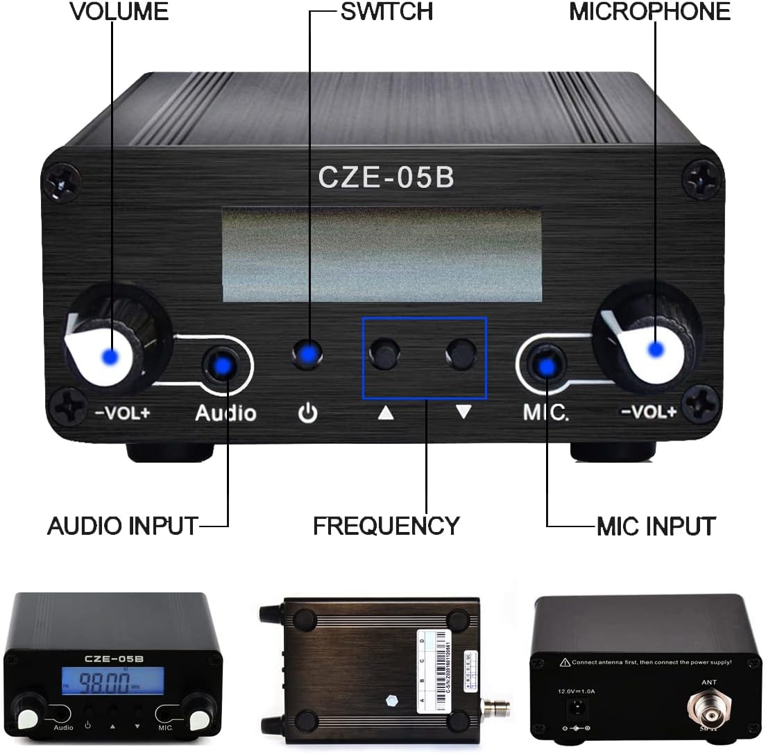 FM Stereo Transmitter, FCC Certified FM Transmitter for Church 0.5W Broadcast Transmitter