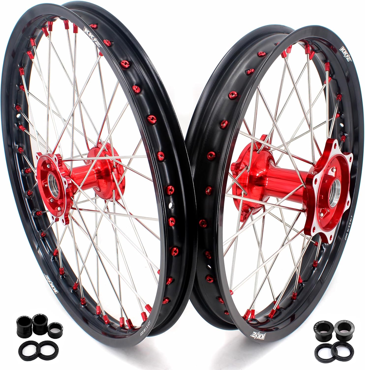 KKE 21-19'' Cast Hubs For Honda CRF250R /CRF450R /CRF450L/ CRF450RL CRF450X CRF450RX 2024 New MX Wheels Rims Nipples