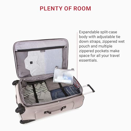 SwissGear Sion Softside Expandable Luggage, Black, Checked-Large 29-Inch