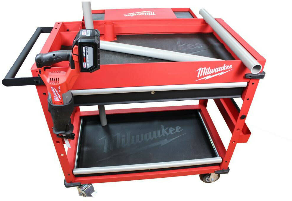 Milwaukee 40 in. 2-Drawer Steel Work Cart
