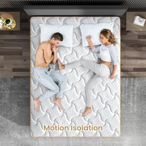 BedStory Queen Mattress, 12 Inch Hybrid Innerspring Mattress with Gel Memory Foam Individual Pocket Spring Fiberglass-Free Luxury Mattress in a Box Medium Firm CertiPUR-US Certified 60 x 80 Inch