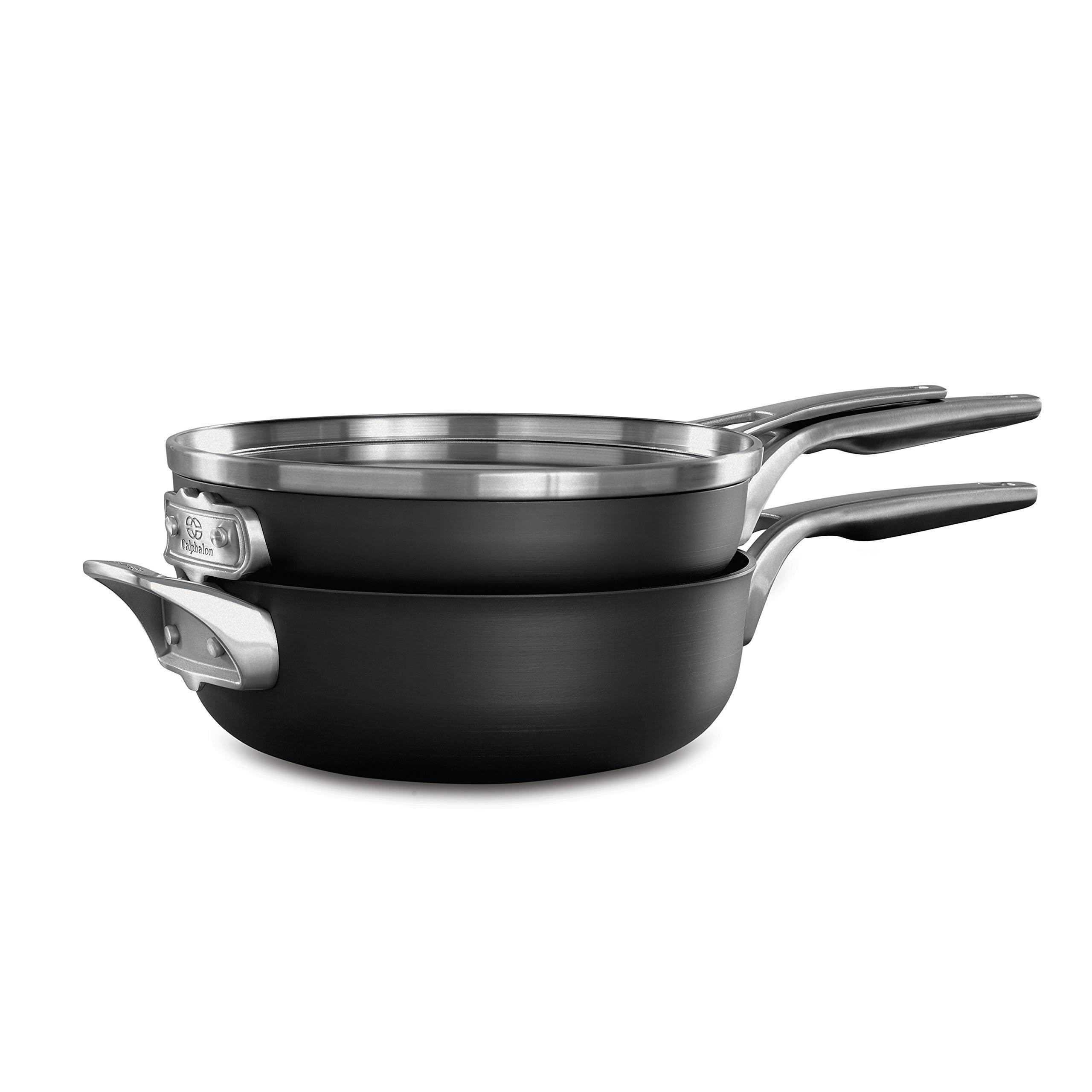 Calphalon Premier Space Saving Hard Anodized Nonstick 10-Inch 3-Piece Cookware Set