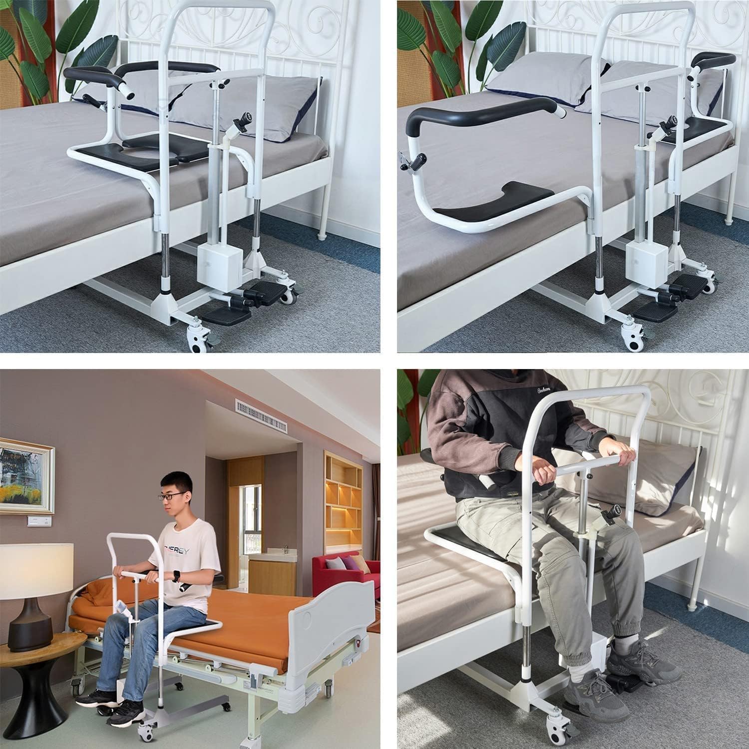 Electric Patient Lift Transfer Chair for Home, Lift Transfer Chair with 180° Split Seat and Bedpan/One Key Lift, Home Care Perfect for Daily Transfers at Home