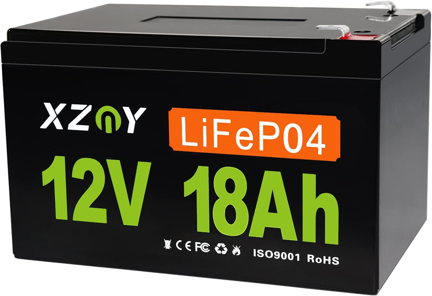 XZNY 12V 100Ah Deep Cycle LiFePO4 Battery, 5000+ Cycles 12V Rechargeable Lithium Battery Built-in 120A BMS, 12V LiFePO4 Battery for Solar Home, RV, Camping, Fish Finder, Boat, Backup Power, Marine