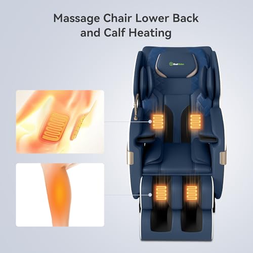 Real Relax 2025 Dual Core S Track Massage Chair,Full Body Airbags Massage Recliner,Zero Gravity with APP and LCD Control,Lower Back and Calf Heating,Foot Roller,Bluetooth,Home or Office Use,Black
