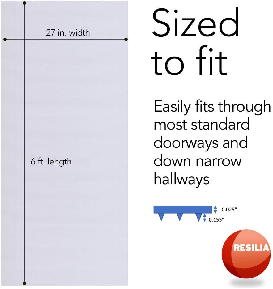 Resilia - Clear Vinyl Plastic Floor Runner/Protector for Low Pile Carpet - Skid-Resistant Decorative Pattern, (27 Inches Wide x 12 Feet Long)