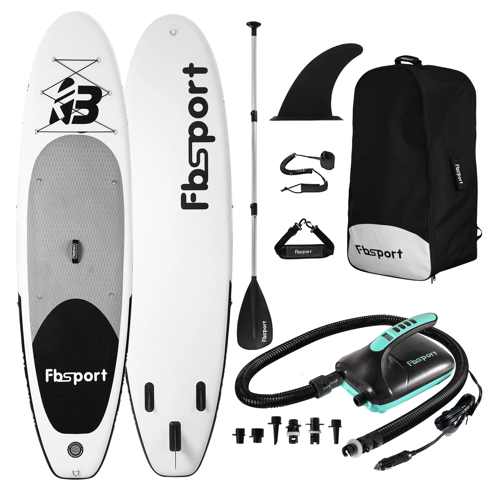 Fbsport Inflatable Elextric Paddle Board, Stand UP Paddleboard 11' Length with Electric Pump SUP Accessories