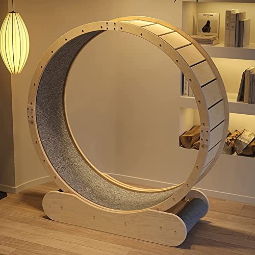 Cat Exercise Wheel Wooden Cat Wheel Exerciser Large Cat Exercise Wheel Pet Treadmill Toys Pet Running Machine for Pet Loss Weight and Daily Exercise for Cats Movement Wheel